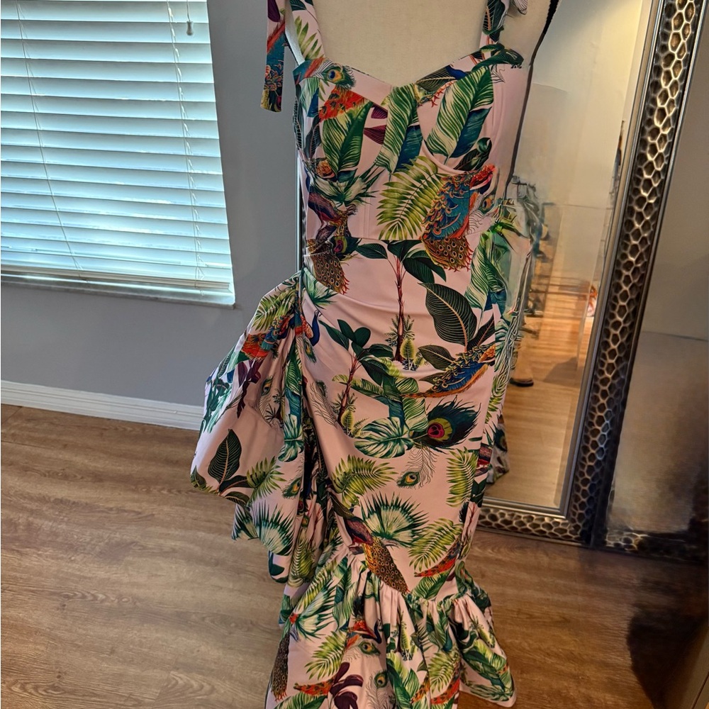 Elegant Pink Floral Midi Dress
